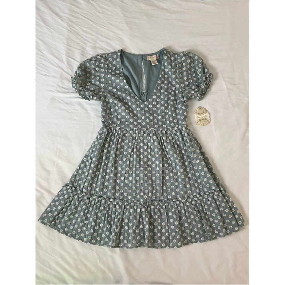 NWT Altar’d State Daisy Embroidered Puff Sleeve Dress